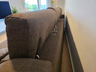 Sofá Chaiselongue Marrón Tela