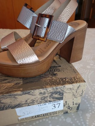 Sandalias Laura Cañizares Piel Talla 37 Nuevas