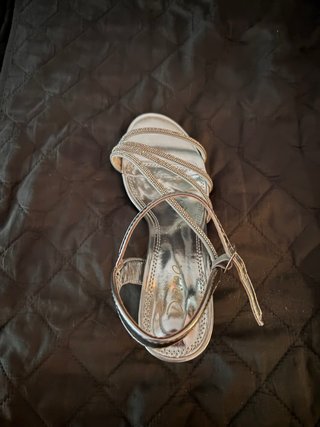 Sandalias de fiesta plateadas talla 38