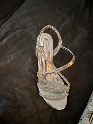 Sandalias de fiesta plateadas talla 38