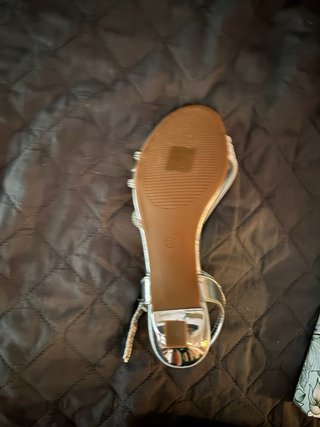 Sandalias de fiesta plateadas talla 38
