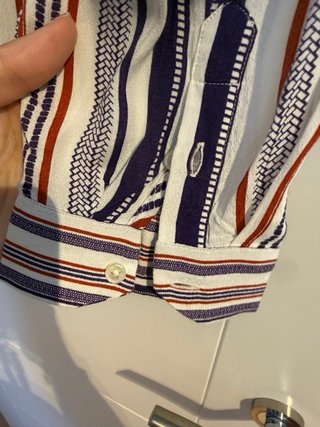 Camisa rayas Massimo Dutti blanco, morado y rojo