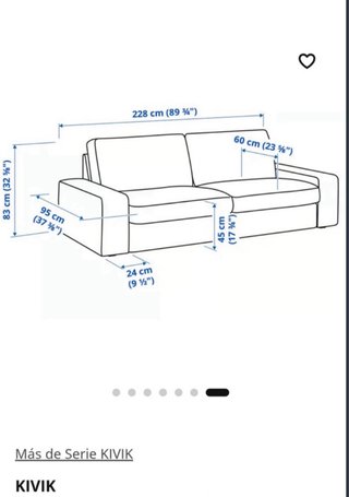 SOFA IKEA KIVIK 3 PLAZAS GRIS