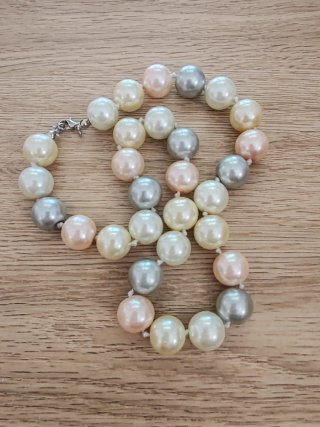 Collana perle sintetiche grandi multicolor