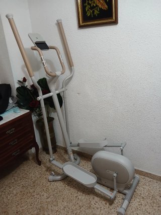 Elíptica Gimnasio Gris y Madera