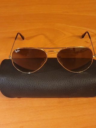 Gafas Ray-Ban Aviator 55mm Marrón Dorado