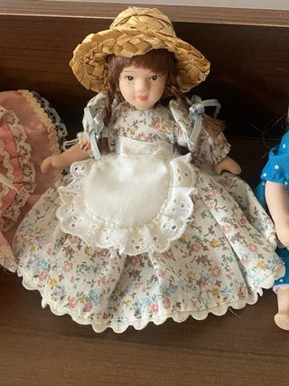 Tre bambole in porcellana vintage snodabili
