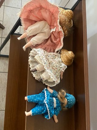 Tre bambole in porcellana vintage snodabili