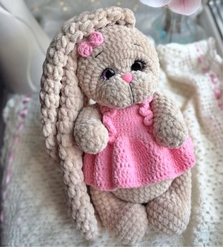 Peluche Conejo Rosa Hecho a Mano solo por encargo