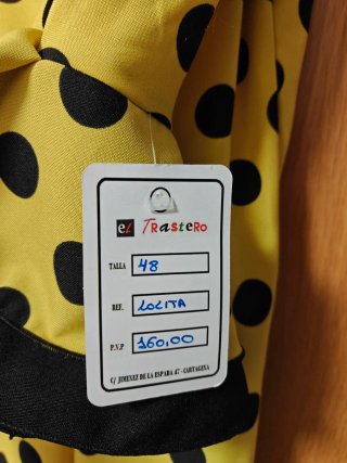 Vestido Flamenca Talla 48 Amarillo Lunares