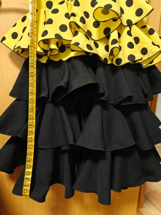 Vestido Flamenca Talla 48 Amarillo Lunares