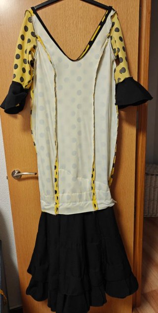 Vestido Flamenca Talla 48 Amarillo Lunares