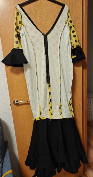 Vestido Flamenca Talla 48 Amarillo Lunares