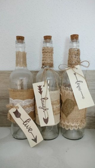 Bottiglie Decorative Rustiche (Set di 3)