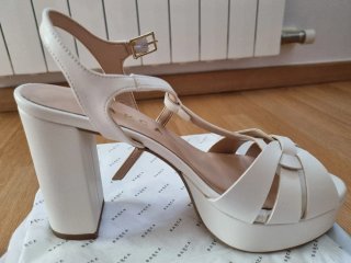 Sandalias Novia Blancas Tacon