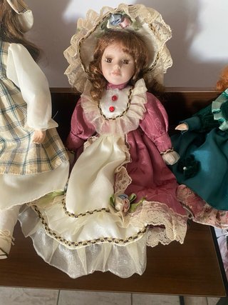 Tre stupende bambole porcellana vintage