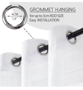 Cortina aspecto lino Blanca 140x350