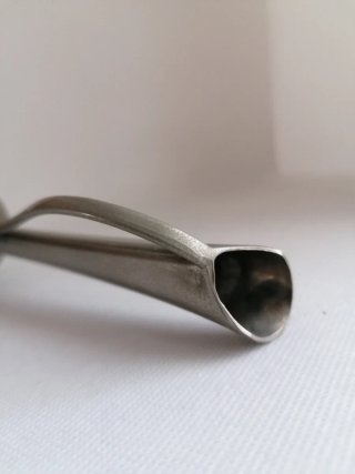 Vaso monofiore vintage acciaio silver