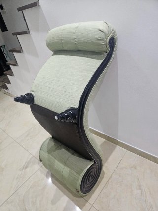 Chaise Longue Vintage Relax Tela Madera