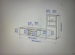 Mueble TV BESTÅ modular verde y madera
