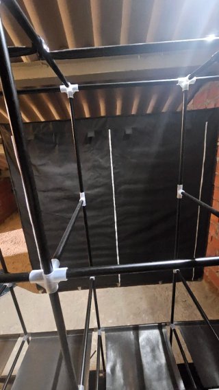 Armario ropero desmontable negro y gris