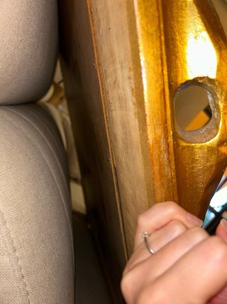 Espejo antiguo tallado madera maciza y pan de oro