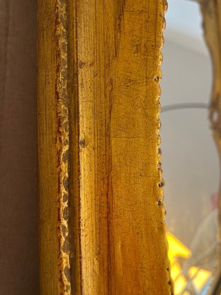 Espejo antiguo tallado madera maciza y pan de oro