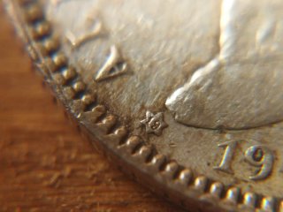 Moneda Plata 1 peseta 1904 variante Ø partido