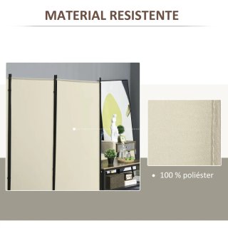 Biombo Separador 3 Paneles Beige