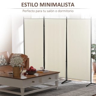 Biombo Separador 3 Paneles Beige