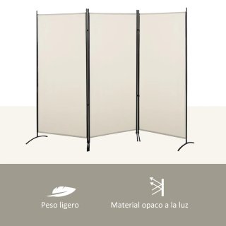 Biombo Separador 3 Paneles Beige