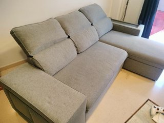 Sofá Cama Chaise Longue Gris Reclinable