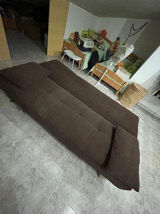 Sofá Cama Marrón Tela