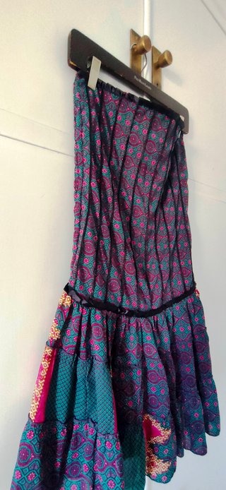 Vestido Indio Estampado Palabra de Honor