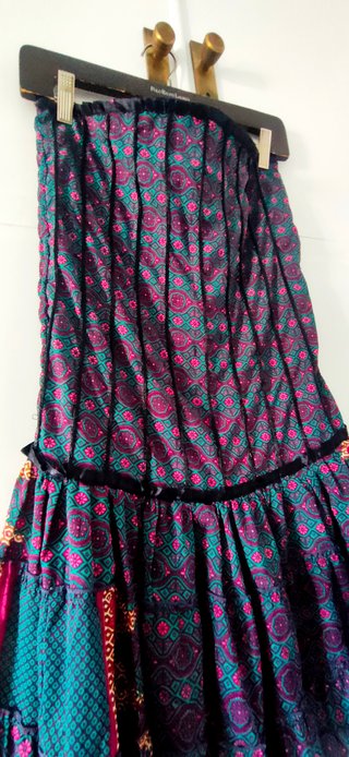 Vestido Indio Estampado Palabra de Honor