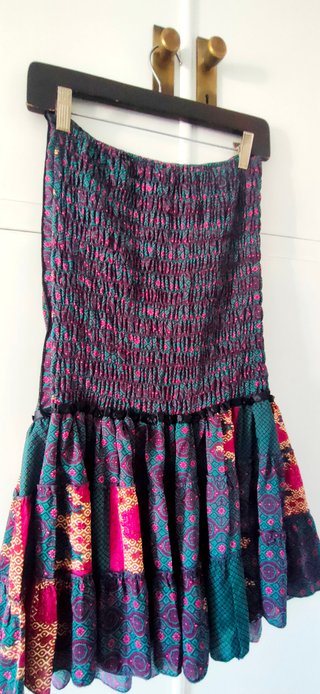 Vestido Indio Estampado Palabra de Honor