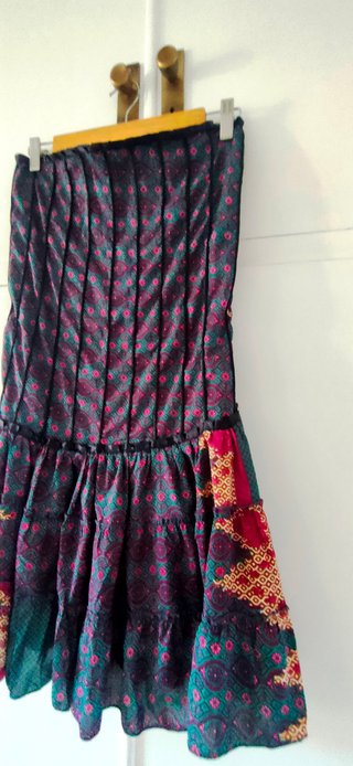 Vestido Indio Estampado Palabra de Honor