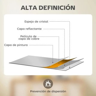 Espejo decorativo dorado con marco metálico