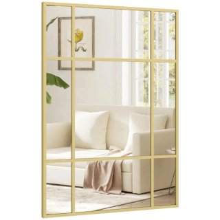 Espejo decorativo dorado con marco metálico