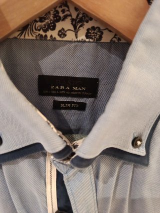 Camisa Zara Hombre Talla L Azul