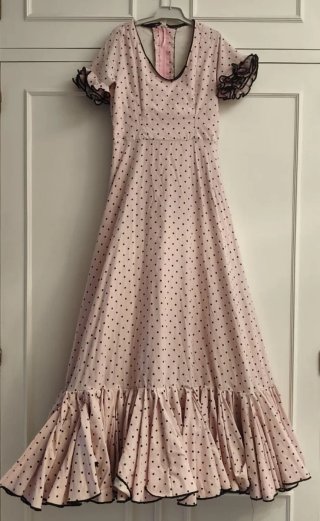 Vestido Bata Flamenca Lunares Rosa