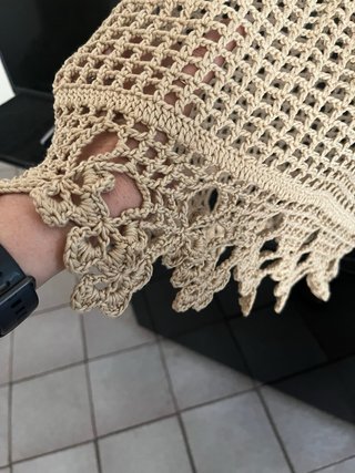 Canotta uncinetto beige