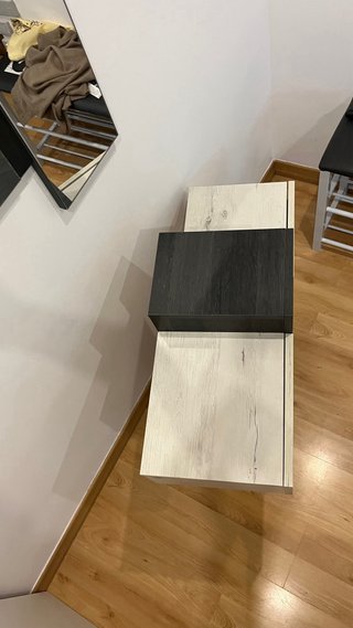 Mueble recibidor madera con doble espejo