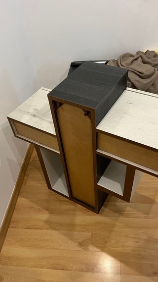 Mueble recibidor madera con doble espejo