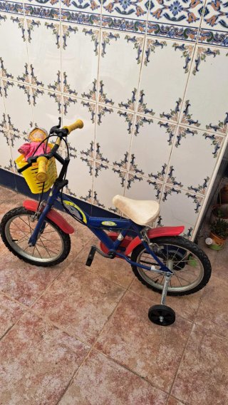 Bicicleta infantil con ruedines