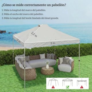 Repuesto Toldo Pérgola 3x3 Tela Blanca
