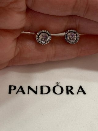 Pendientes Pandora Brillantes Plata y Blanco