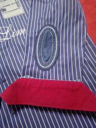 Camisa Peter Cook Talla 5XL Rayas Azul/Rojo