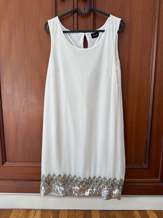 Vestido Vila blanco con lentejuelas M