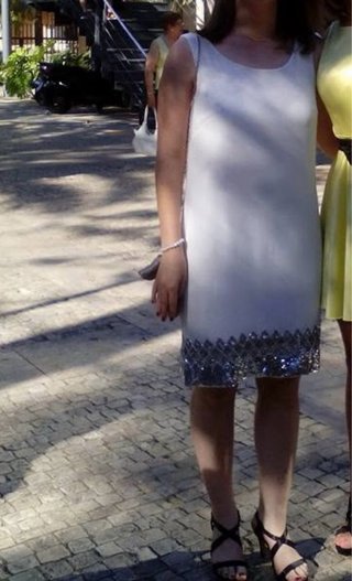 Vestido Vila blanco con lentejuelas M